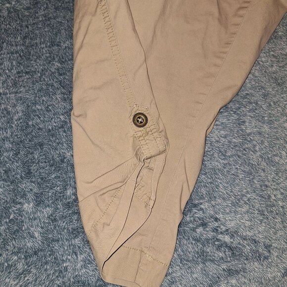 Faded Glory Womens 20W Khaki Capris Adjustable Leg Drawstring Pockets Plus Size - Picture 5 of 13